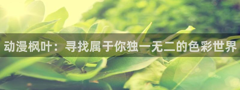 age动漫网上看：动漫枫叶：寻找属于你独一无二的色彩世界