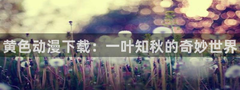 colamanage漫画下载：黄色动漫下载：一叶知秋的奇妙世界